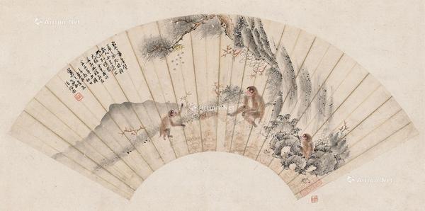  猴 镜片 纸本
