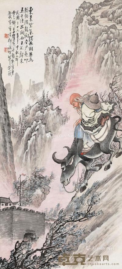 老子出关 立轴 纸本 109×50cm