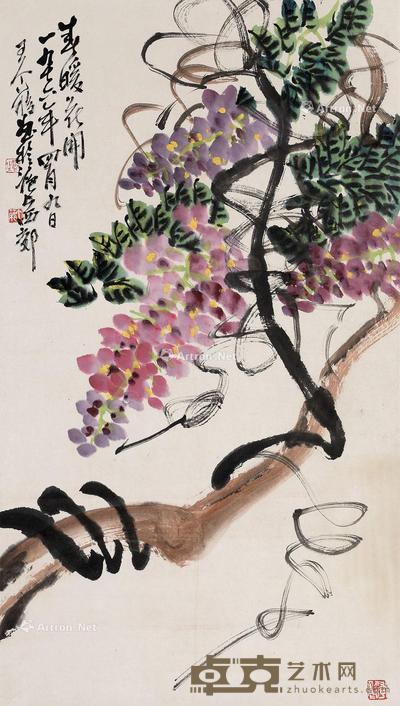  春暖花开 立轴 纸本 68×39cm