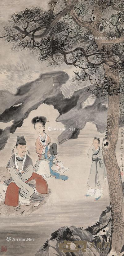 人物 立轴 纸本 129×63cm