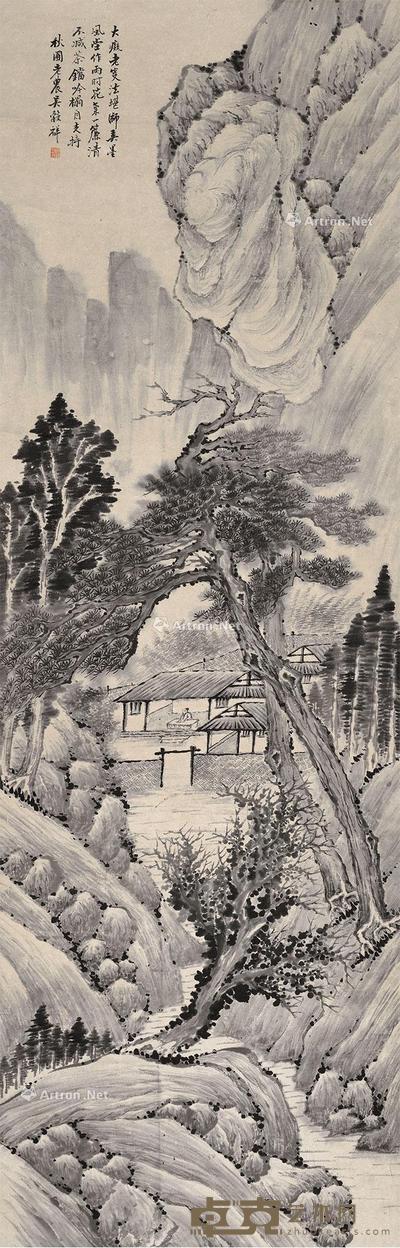 山水 立轴 纸本 123×40cm