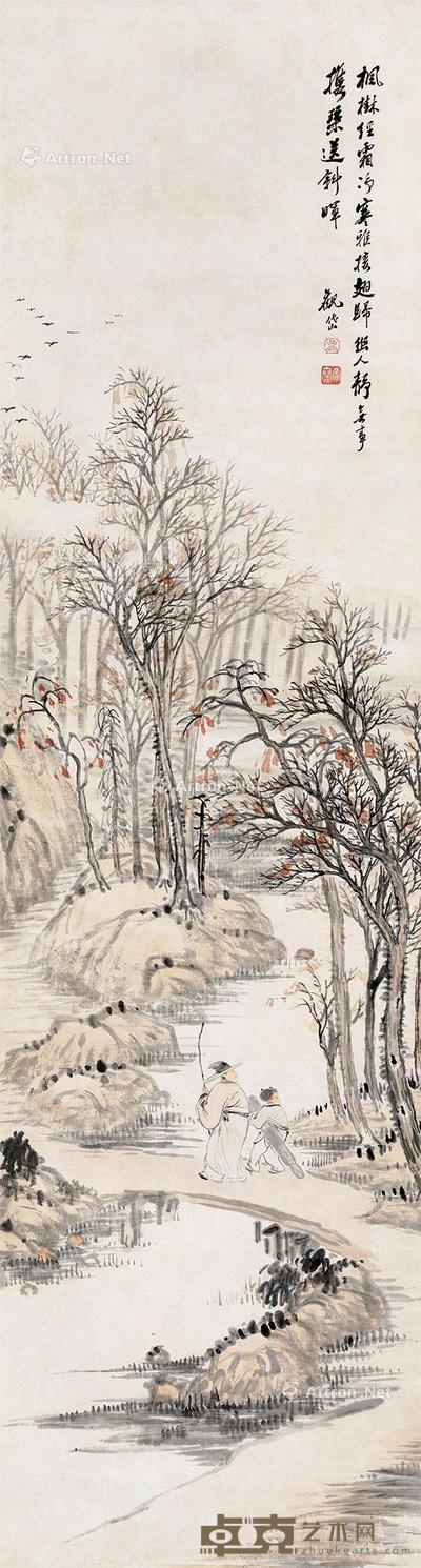 山水 立轴 纸本 145×39cm