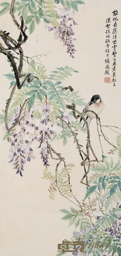 花鸟 立轴 纸本 64×30cm