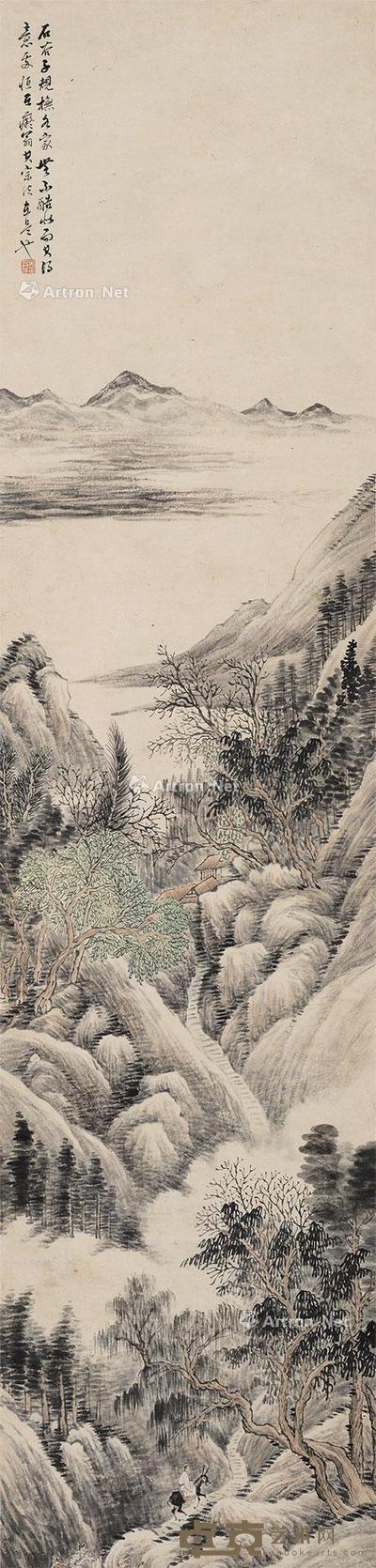 山水 立轴 纸本 133×31.5cm