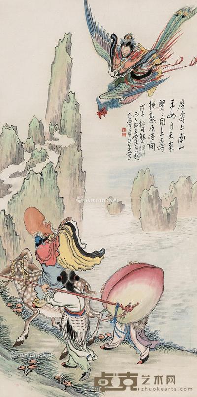 祝寿图 立轴 纸本 68×34cm