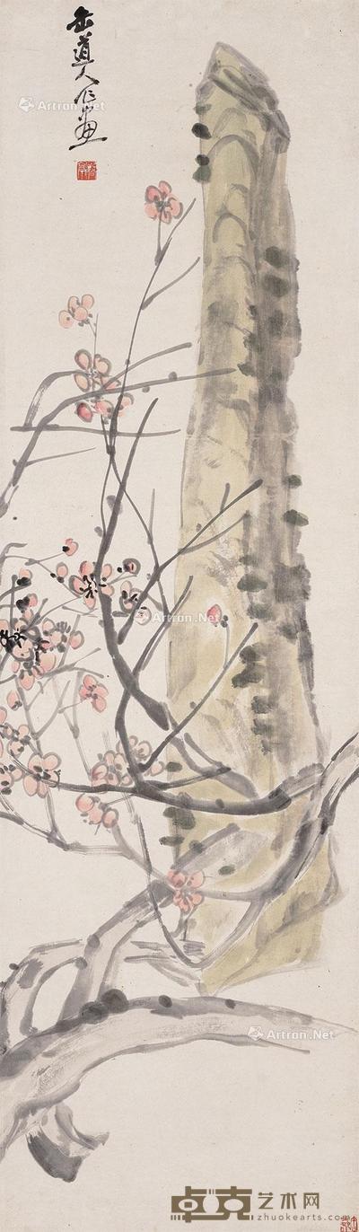  红梅 立轴 纸本 132×38cm