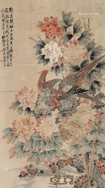  花鸟 立轴 纸本 143×80cm
