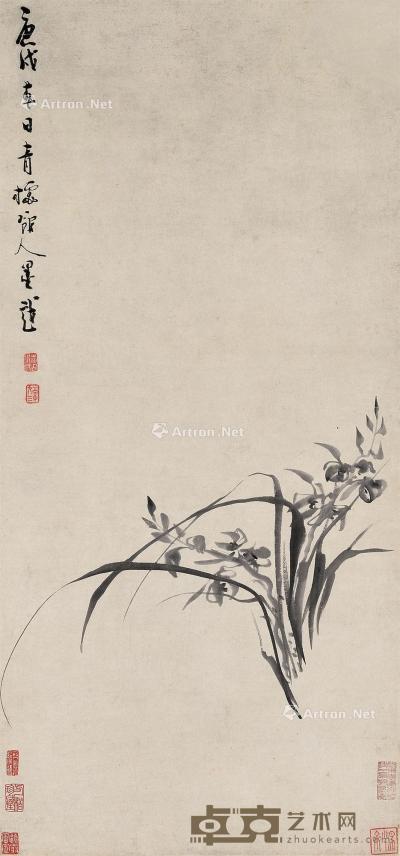  花卉 立轴 纸本 67×31cm