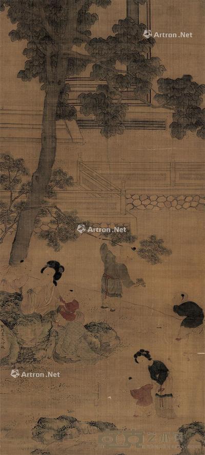 人物 立轴 绢本 107×48cm