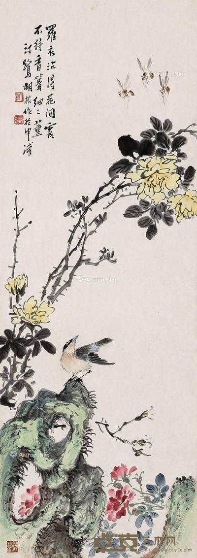花鸟 立轴 纸本 82×29cm