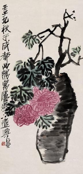  花卉 镜片 纸本