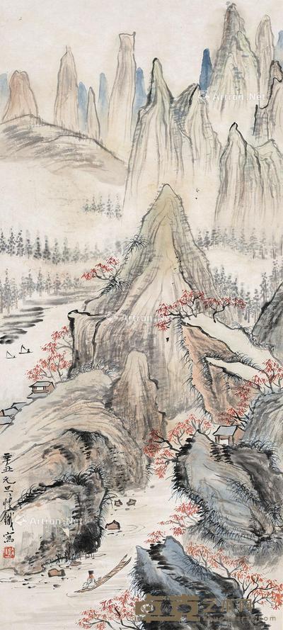 山水 立轴 纸本 80.5×36.5cm