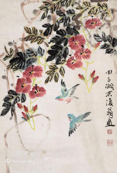  花鸟 立轴 纸本