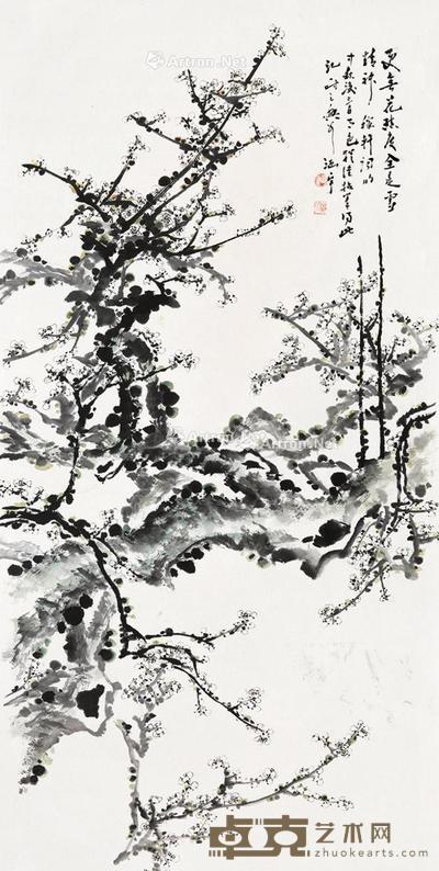 梅 立轴 设色纸本 136×68cm