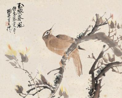  花鸟 立轴 设色纸本