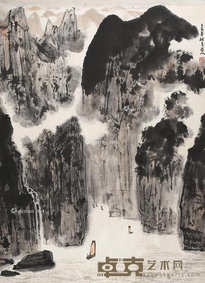  山水 镜片 设色纸本 76×54cm