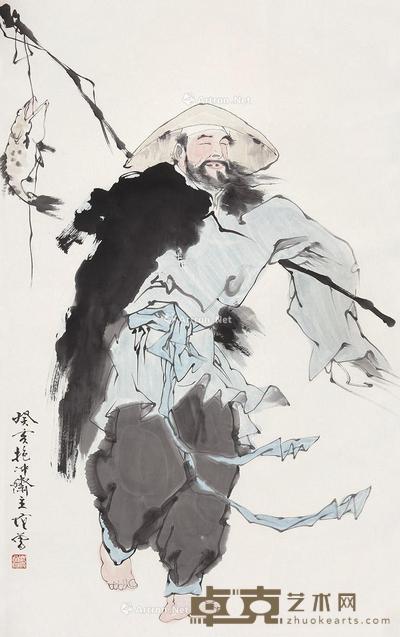  人物 镜片 设色纸本 101×64cm