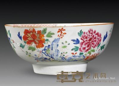  清雍正 粉彩花卉纹碗 直径23.5cm
