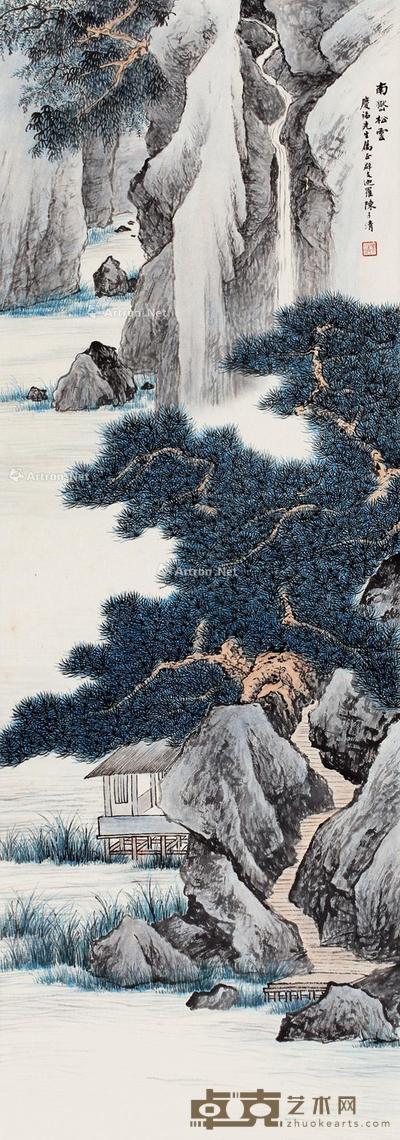 山水 镜片 设色纸本 96×33cm