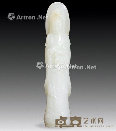  清 白玉雕观音 高9.2cm