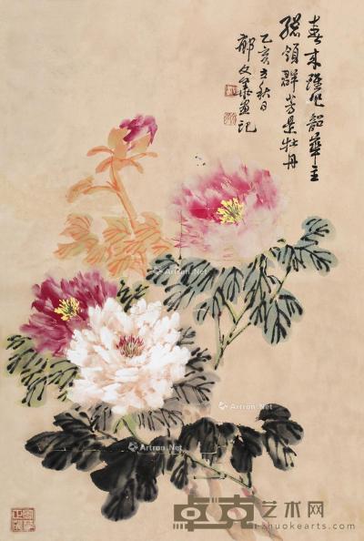  花卉 镜片 设色纸本 66×44cm