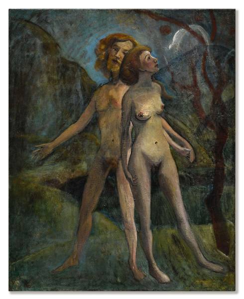  亚当与夏娃 油画画布