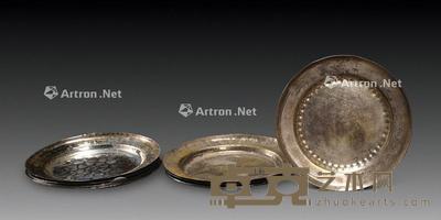  清 纯银碟 （十只） 直径12cm