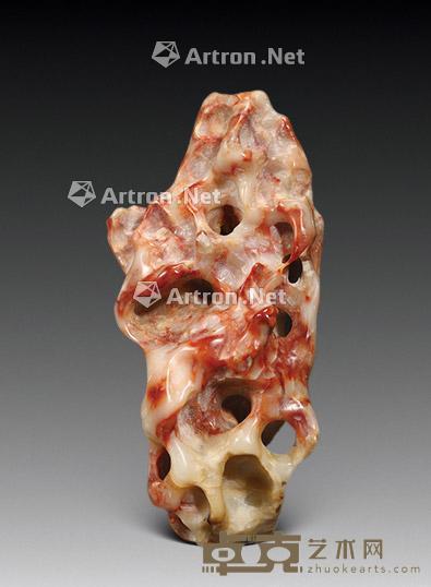  寿山芙蓉石山子摆件 高18cm