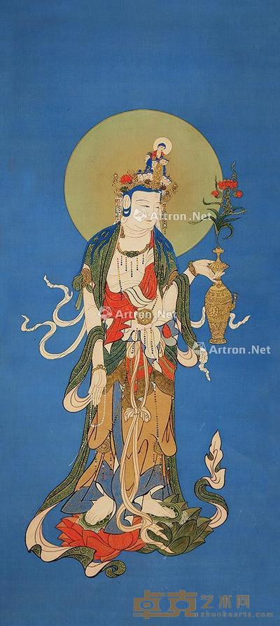 观音 立轴 设色绢本 101×50cm