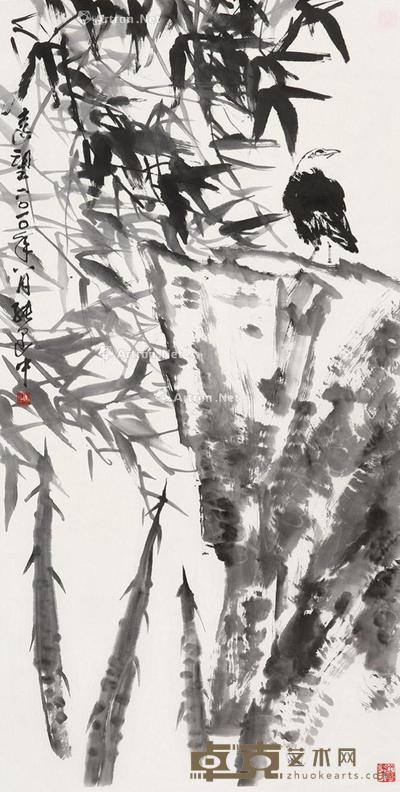  花鸟 镜片 水墨纸本 134×68cm