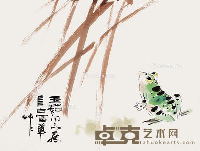 蛙 镜片 设色纸本 24×32cm