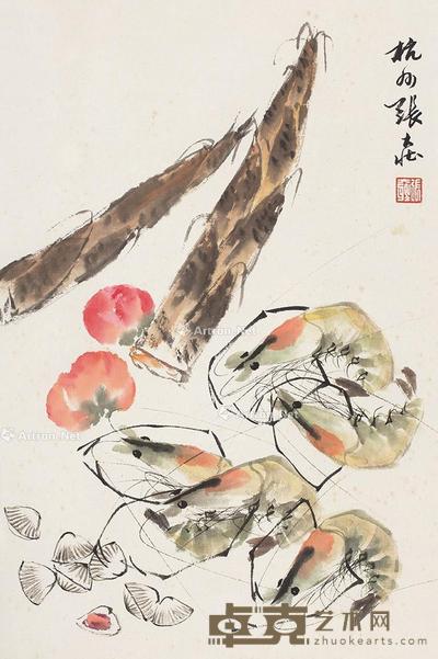  蔬鲜 立轴 设色纸本 52×34cm