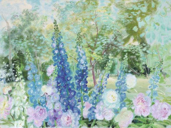  翠雀花 油彩画布