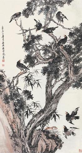  辛未（1931）年作 八百延龄 立轴 设色纸本
