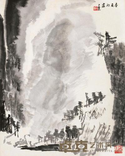 春雨初霁 镜片 水墨纸本 60.5×48.5cm