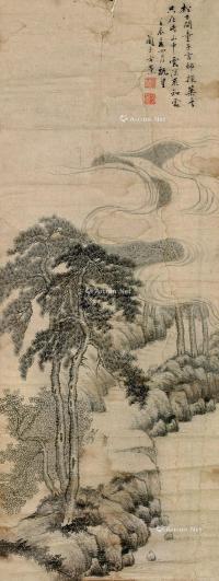  壬辰（1772）年作 贾岛诗意图 镜片 水墨纸本