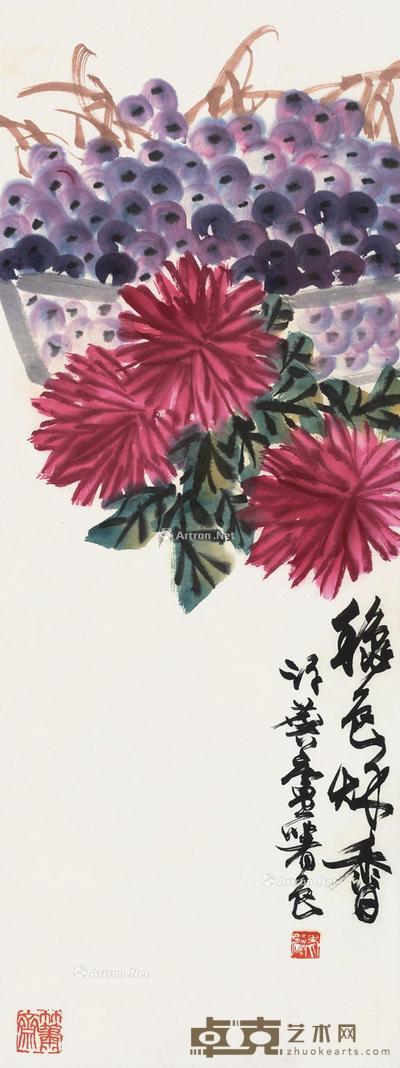  秋色秋香 镜片 设色纸本 92.5×33.5cm