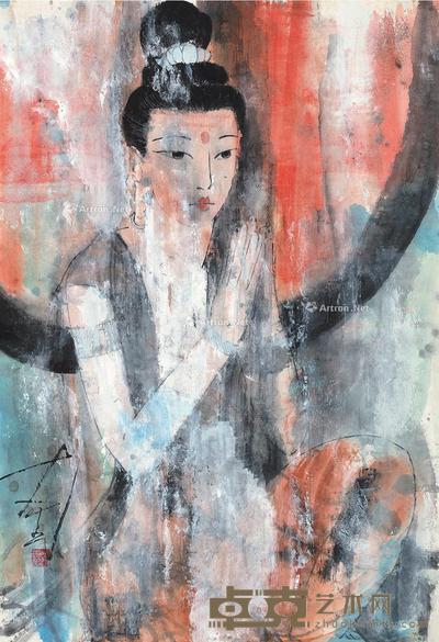 人物 镜片 设色纸本 68×45cm
