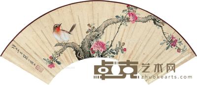 戊子(1948)年作 春意闹 镜片 设色纸本 14×50.5cm