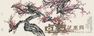 丙寅(1986)年作 暗香疏影 镜片 设色纸本 52×138cm