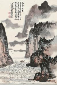  癸亥（1983）年作 长江三峡图 立轴 设色纸本