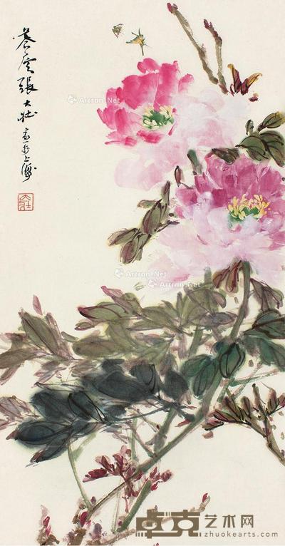 蝶恋花 立轴 设色纸本 54×28cm