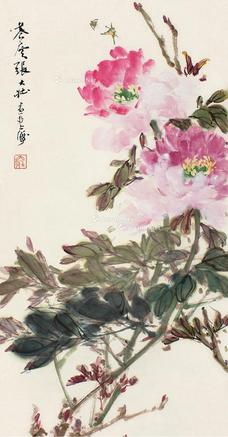  蝶恋花 立轴 设色纸本