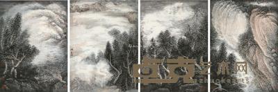 山水 (四帧) 镜片 设色纸本 47×35cm×4