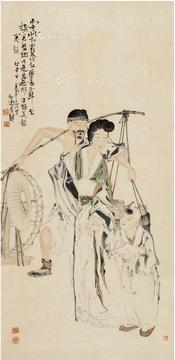  1944年作 人物 立轴 设色纸本