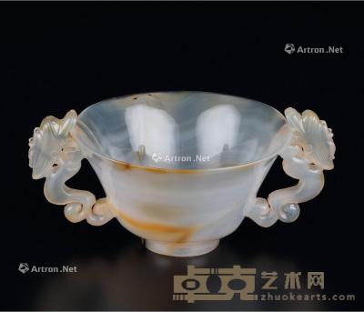  明代 玛瑙雕双龙耳杯 长10.5cm；高47.5cm 