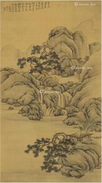  仿蓝瑛卢鸿草堂图 立轴 设色绢本