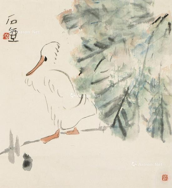  花鸟 镜心 设色纸本