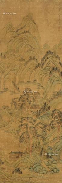  青绿山水 立轴 设色绢本
