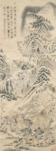  山水 镜心 设色纸本